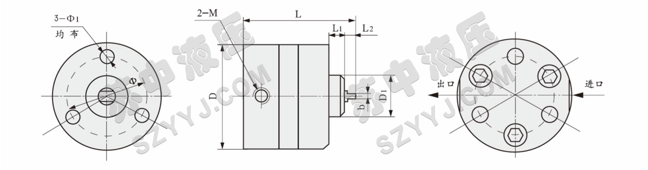SXF-2.5 4.5双向润滑油泵外形尺寸